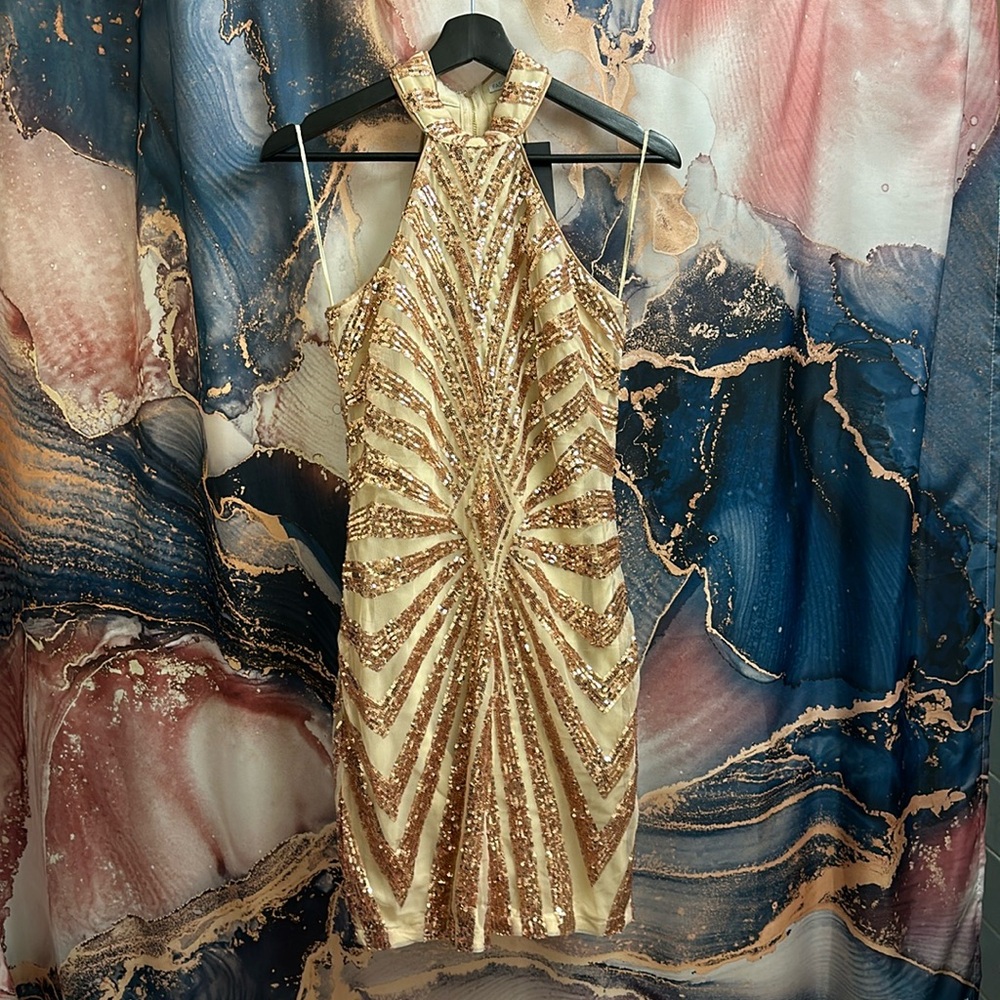 Rose gold Sequin sleeveless dress